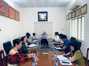 Lãnh đạo Sở Văn hoá, Thể thao và Du lịch làm việc với Nhà hát nghệ thuật truyền thống tỉnh về chuyển đổi số trong lĩnh vực văn hoá