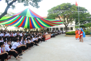 Tổ chức Chương trình giao lưu, trải nghiệm nghệ thuật truyền thống tại trường THCS Mỹ Chánh, xã An Lương