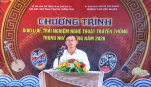 Nhà hát Nghệ thuật truyền thống tỉnh tổ chức Chương trình giao lưu, trải nghiệm Tuồng và Bài chòi tại trường THCS Vĩnh Quang