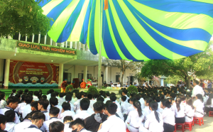 Tổ chức Chương trình giao lưu, trải nghiệm nghệ thuật truyền thống  tại trường THCS Cát Hanh, xã Hòa Hội